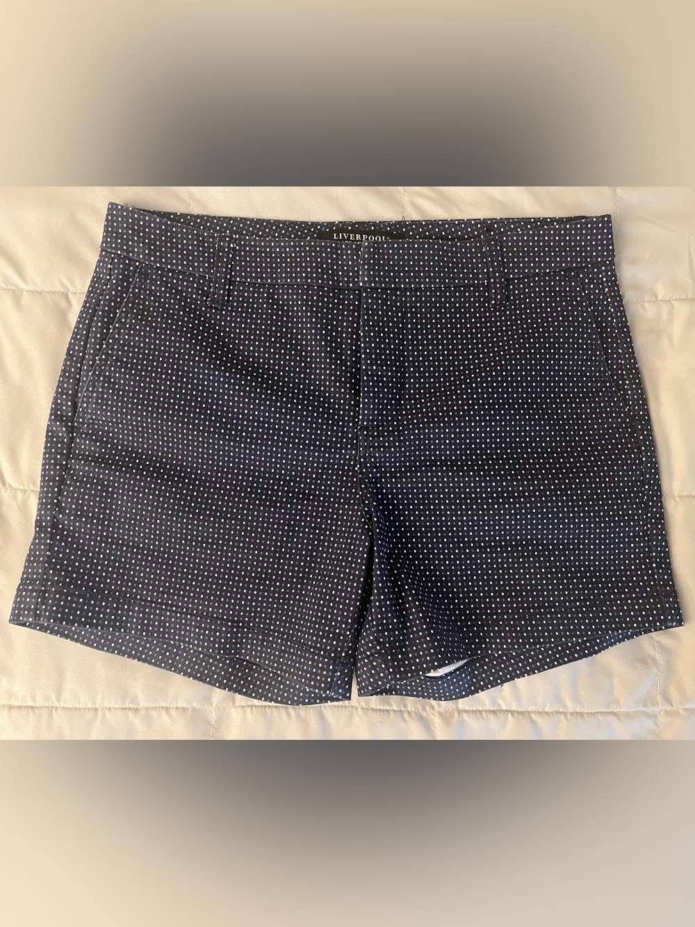 Liverpool Navy Shorts with White Dot Pattern